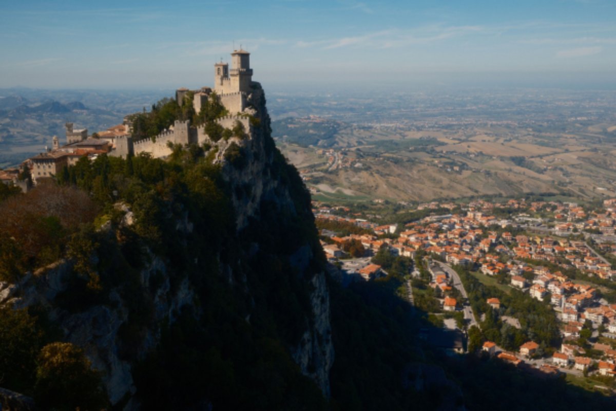 Torre Guaita no alto do Monte Titano, em San Marino
